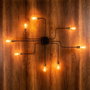 Opviq Truva - N-701 Lámpara de Pared de Hierro Negro y Bronce